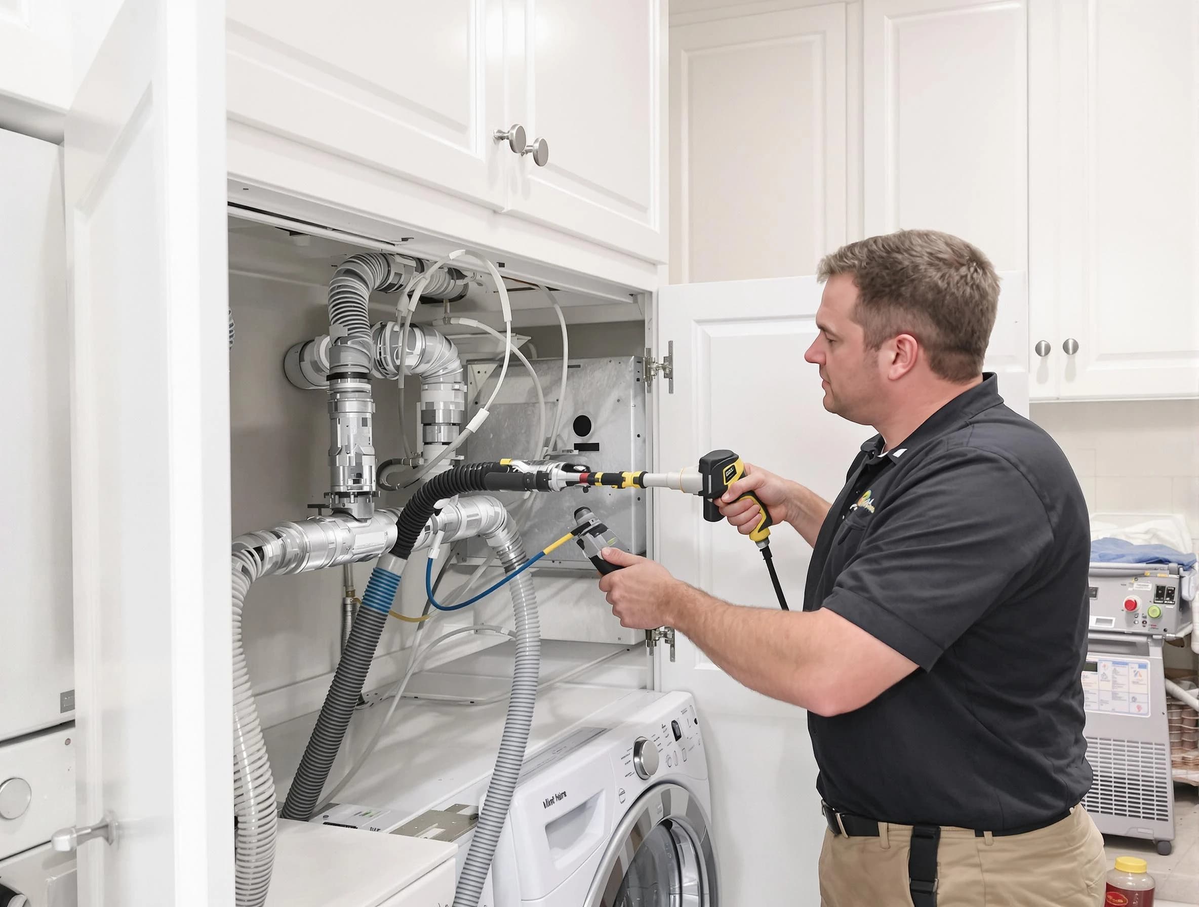 Riverton Dryer Vent Cleaning professional removing severe blockage from a clogged dryer vent in Riverton