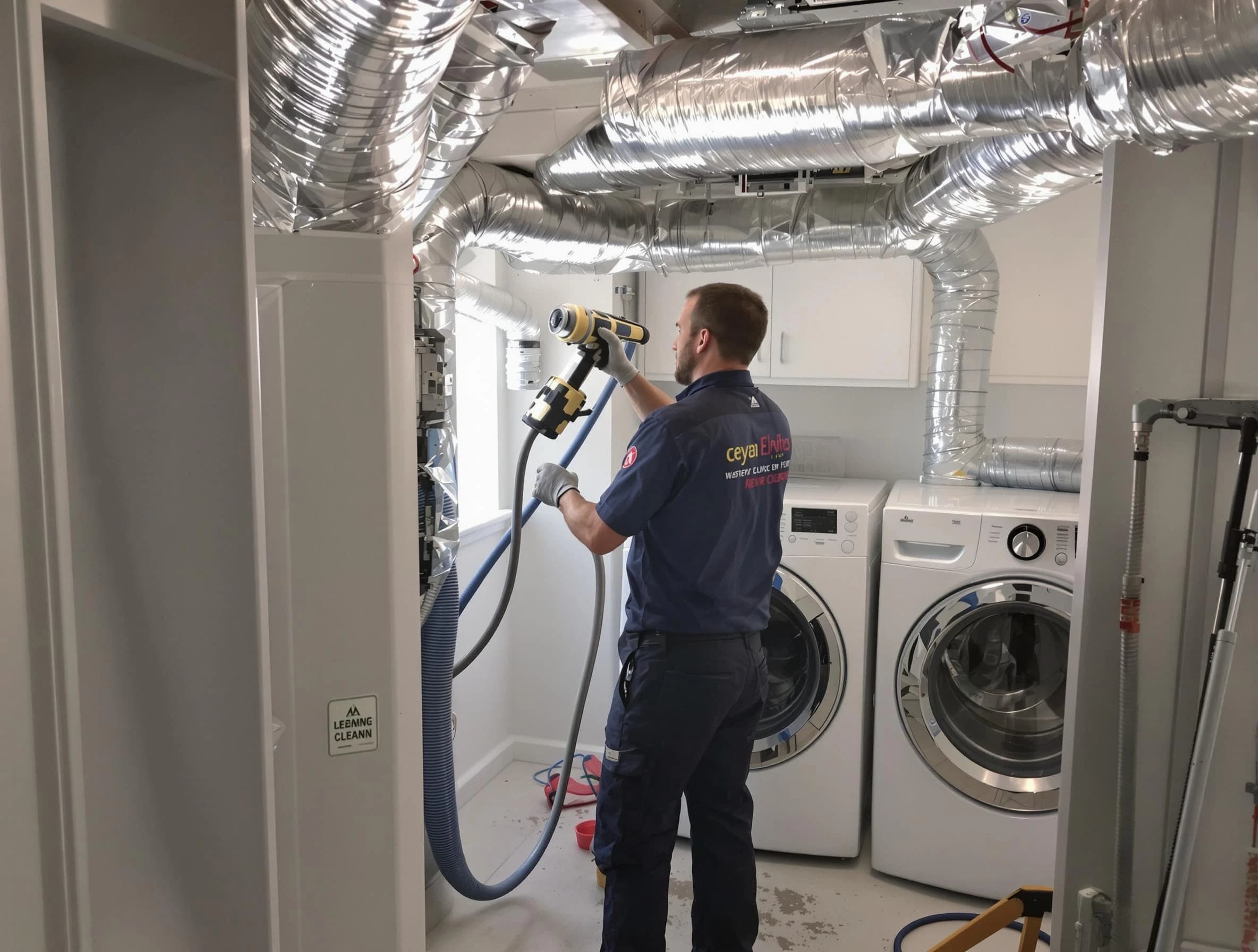 Riverton Dryer Vent Cleaning specialist using advanced equipment for thorough duct cleaning in Riverton