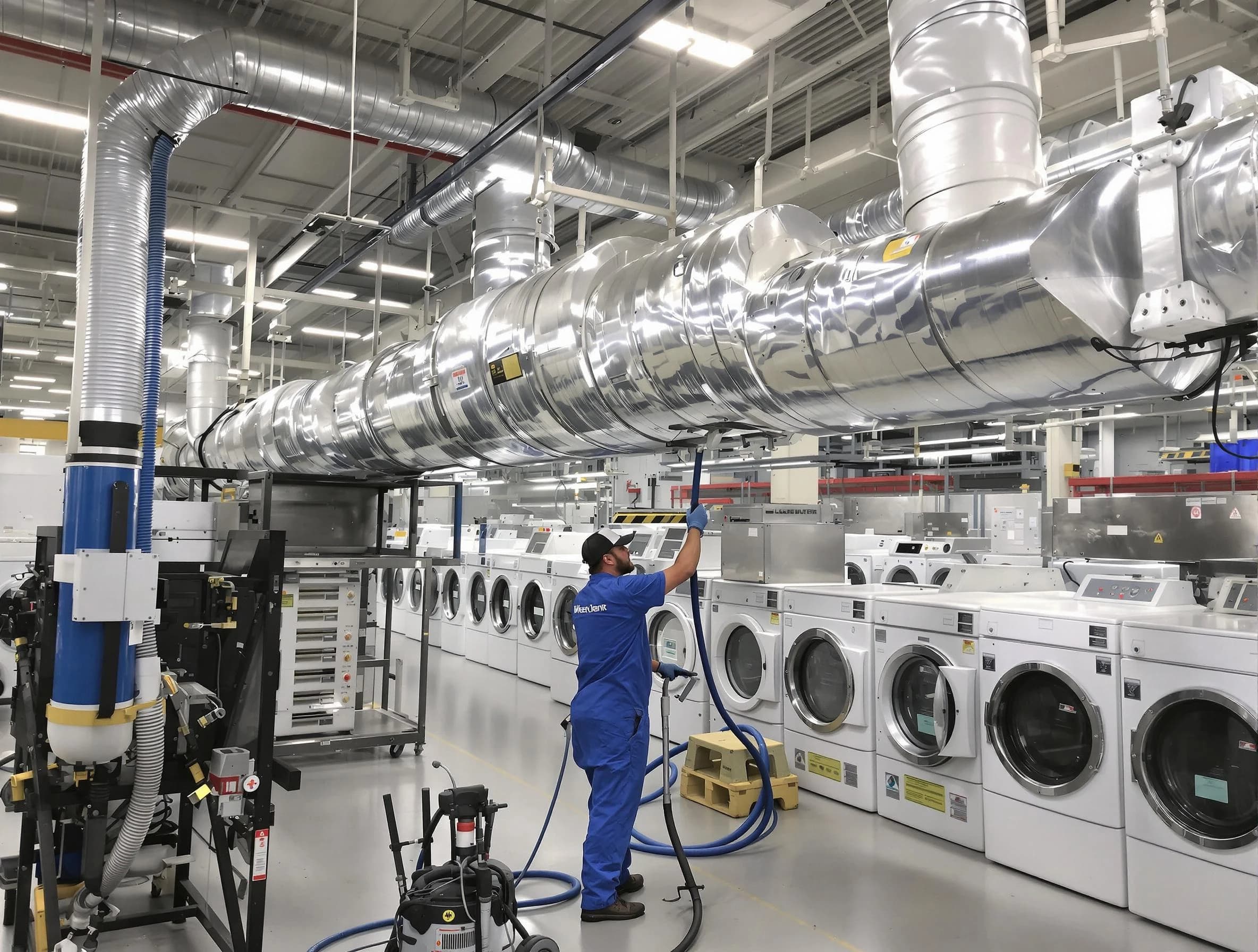 Riverton Dryer Vent Cleaning team performing heavy-duty industrial dryer vent cleaning in Riverton