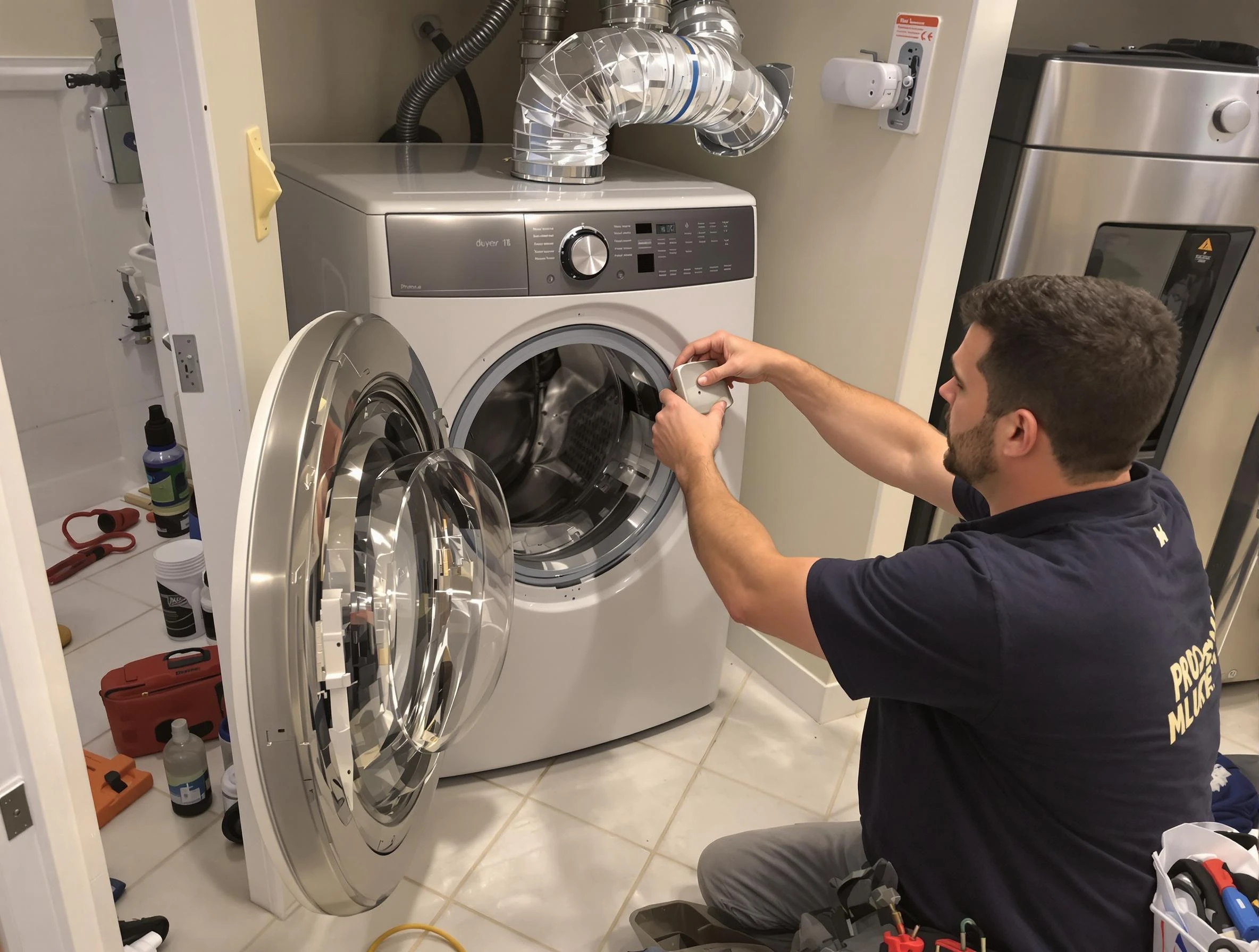 Riverton Dryer Vent Cleaning technician performing precise dryer vent hose installation in Riverton